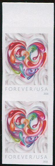 5036i Forever Quilled Paper Heart Imperf Vertical Pair 50361vp